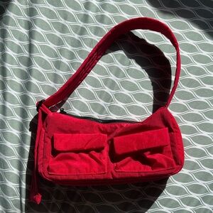 BAGGU Candy Apple Red Cargo Shoulder Bag